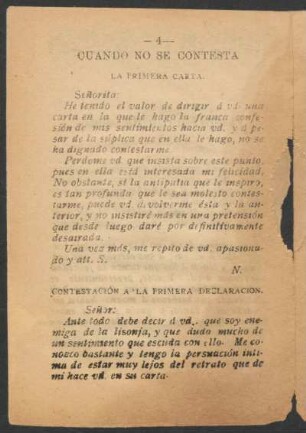 Contestación a la primera declaración.