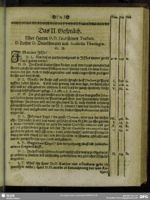Das II. Gespräch. Uber Herrn D. D. Titul seines Tractats