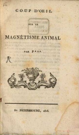 Coup d'Oeil sur le Magnetisme animal