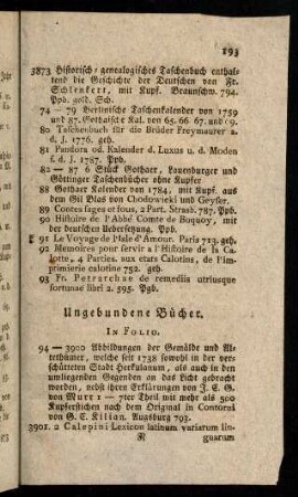193-207, Ungebundene Bücher.