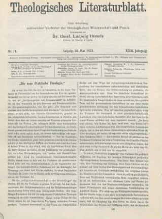 161-167 "Die neue Praktische Theologie"