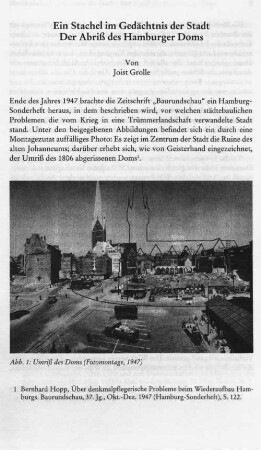 Ein Stachel im Gedächtnis der Stadt : der Abriß des Hamburger Doms