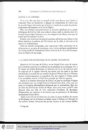 Article II. Le contenu