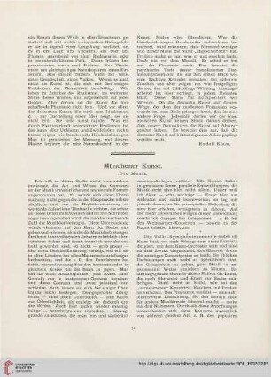 Münchener Kunst: Die Musik