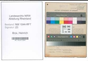 Entnazifizierung Heinrich Brox , geb. 30.05.1899 (Vorarbeiter)