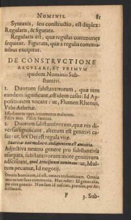 De Constructione Regulari, Et Prium quidem Nominis Substantivi.