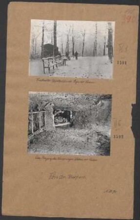 Verschneiter Appellplatz im Lager vor Verdun