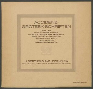 Accidenz-Grotesk-Schriften, Berthold-Heft 204