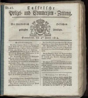 Nr. 45, Sonnabend den 4ten Junii. 1814