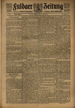 Erste Ausgabe vom Montag, den 11. Juli 1910.