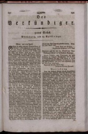 32tes Stück. Nürnberg, am 14. April 1797