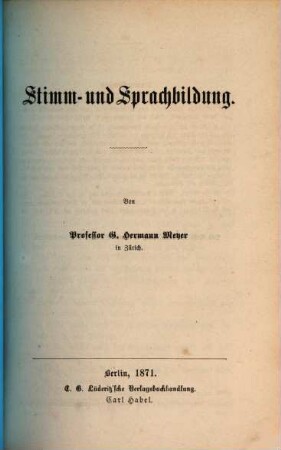 Stimm- und Sprachbildung