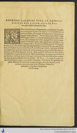 Ambrosii Calepini Vita.
