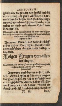 Folgen Fragen von allerley dingen.