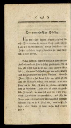 Der metaphysische Schüler