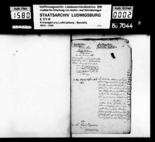 Stiftungssachen: Kapitalaufnahmen, Oberamt Brackenheim