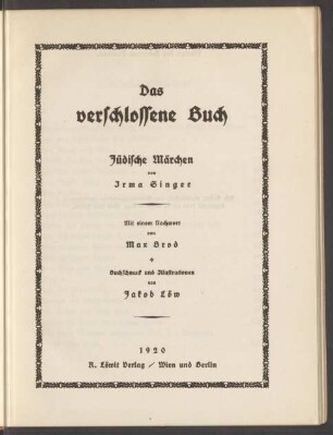Das verschlossene Buch : jüdische Märchen