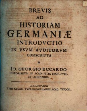 Brevis ad historiam Germaniae introductio