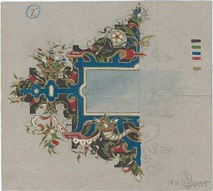 Gmelin, Leopold; Sammlung Gmelin: Handzeichnungen - Folio 5 - Dekoration (Teilansicht)