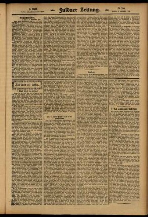 Dritte Ausgabe vom Samstag, den 06. September 1913.