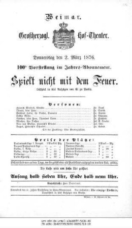 Spielt nicht mit dem Feuer