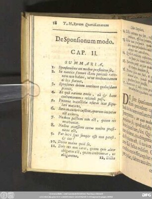 De Sponsionum modo. Cap. II.