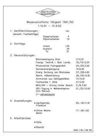 Wissenschaftliche Tätigkeiten 1992
