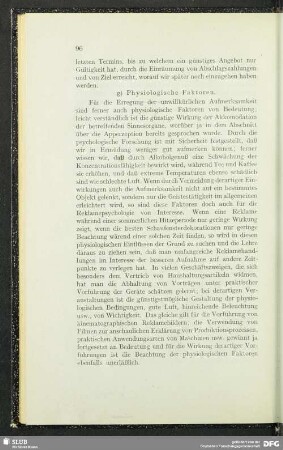 g) Physiologische Faktoren