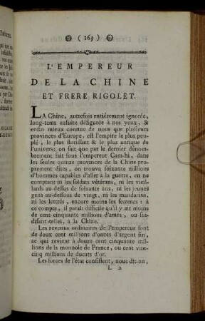 L' Empereur De La Chine Et Frere Rigolet.
