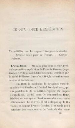 Ce qu'a couté l'expédition