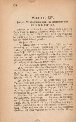 Capitel XIV. Polizei-Strafbestimmungen für Uebertretungen der Steuergesetze.