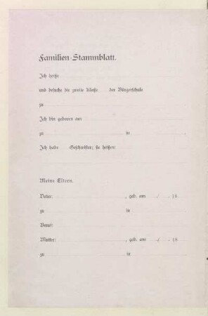 Familien-Stammblatt