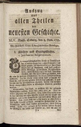XLV. Nachl. Coburg, den 8. Nov. 1755.