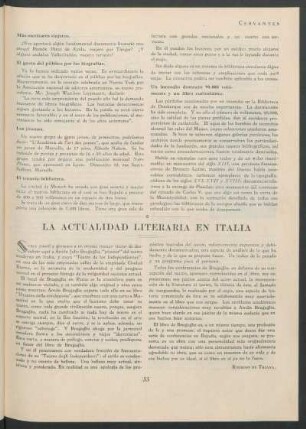 La actualidad literaria en Italia