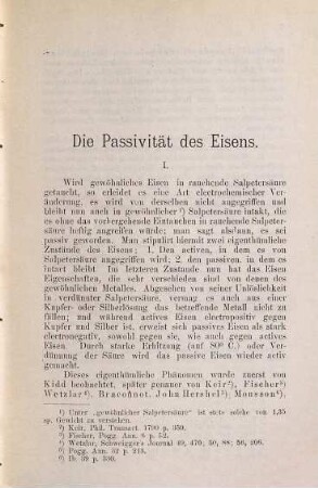Über die Passivität des Eisens