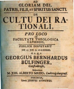 De cultu Dei rationali