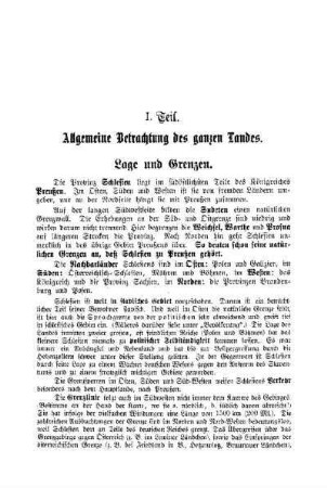 I. Teil - Allgemeine Betrachtung des ganzen Landes
