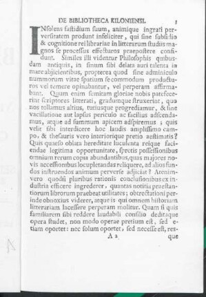 De Bibliotheca Kiloniensi.
