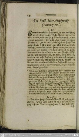 Die Pulß-Ader-Geschwulst. (Aneurysma.)