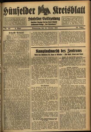 Zweite Ausgabe vom Donnerstag, den 20. Oktober 1932.