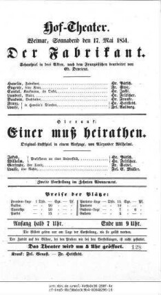 Einer muß heirathen