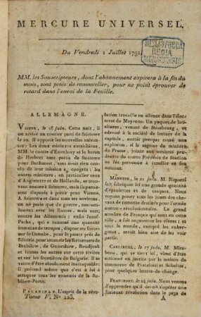 Le Mercure universel, 5. 1791 = Juli