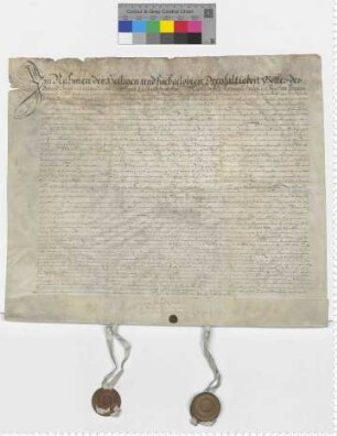 Testament der Anna von Dassel, besiegelt von Georg von Dassel u.a.