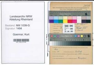 Entnazifizierung Kurt Goermar , geb. 12.01.1909 (Arbeiter)