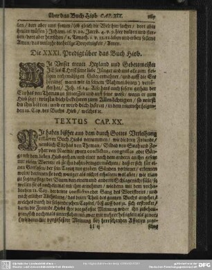 Die XXXI. Predigt über das Buch Hiob