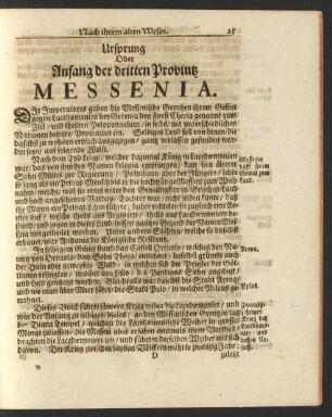 Ursprung Oder Anfang der dritten Provintz Messenia.