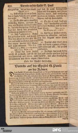 Die Epistel S. Pauli an die Römer [+Vorrede].