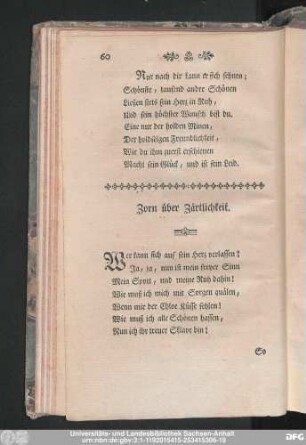 Zorn über Zärtlichkeit.