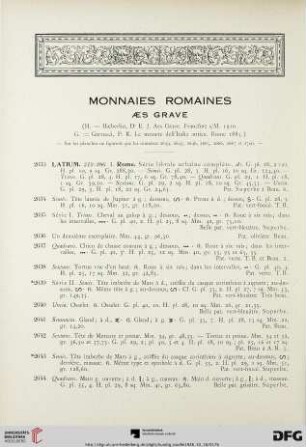 Monnaies Romaines (Nr. 2633-3060)