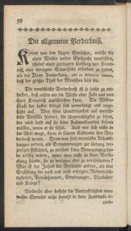 Die allgemeine Verderbniß